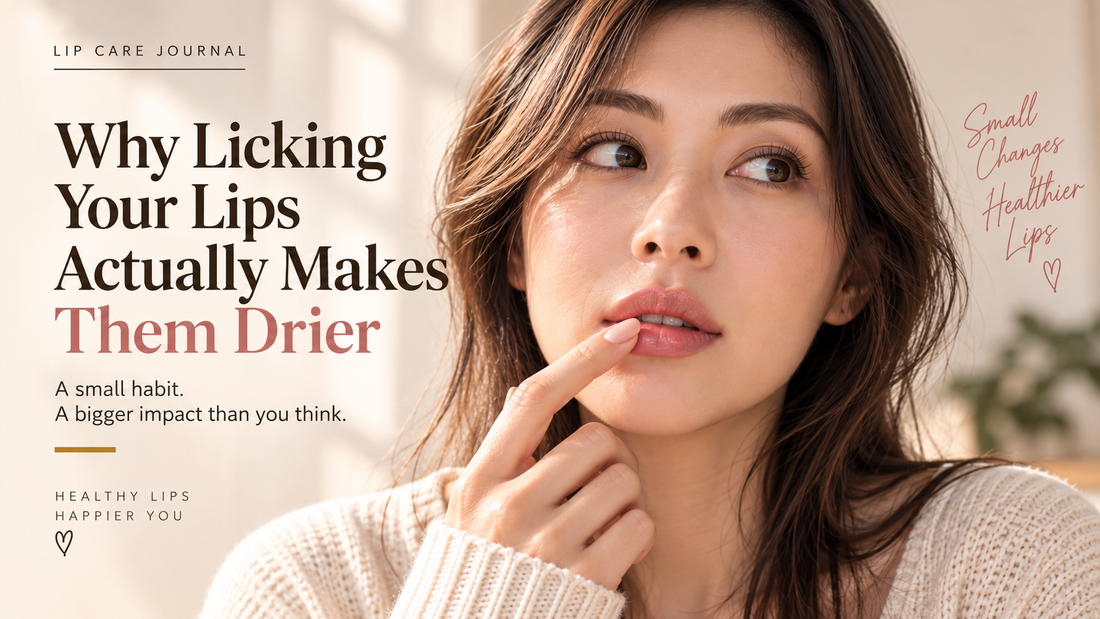 Woman touching her lips while learning why frequent lip licking can worsen dryness
